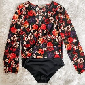 Zara basic floral bodysuit